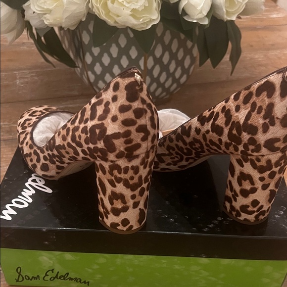 Sam Edelman Leopard Print Block Heels - Picture 3 of 8